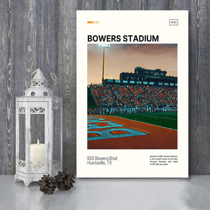 Bowers Stadium Print, Sam Houston Bearkats Stadium Canvas Art, Fan Gifts, Sport Art, Canvas Print Wall Art