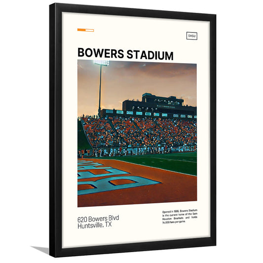 Bowers Stadium Print, Sam Houston Bearkats Stadium Art, Gifts for him, Sport Art, Framed Art Print Wall Decor
