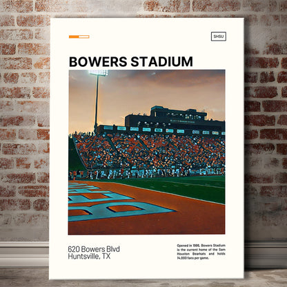Bowers Stadium Print, Sam Houston Bearkats Stadium Canvas Art, Fan Gifts, Sport Art, Canvas Print Wall Art