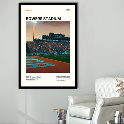 Bowers Stadium Print, Sam Houston Bearkats Stadium Art, Gifts for him, Sport Art, Framed Art Print Wall Decor