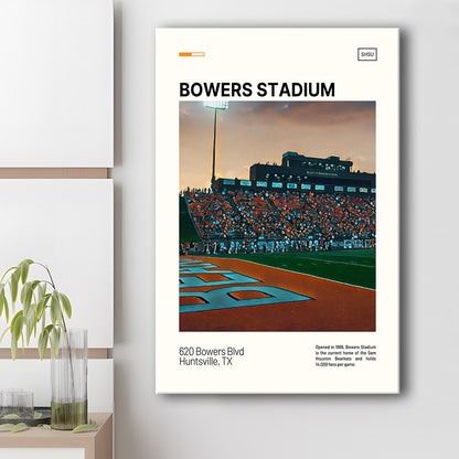 Bowers Stadium Print, Sam Houston Bearkats Stadium Canvas Art, Fan Gifts, Sport Art, Canvas Print Wall Art