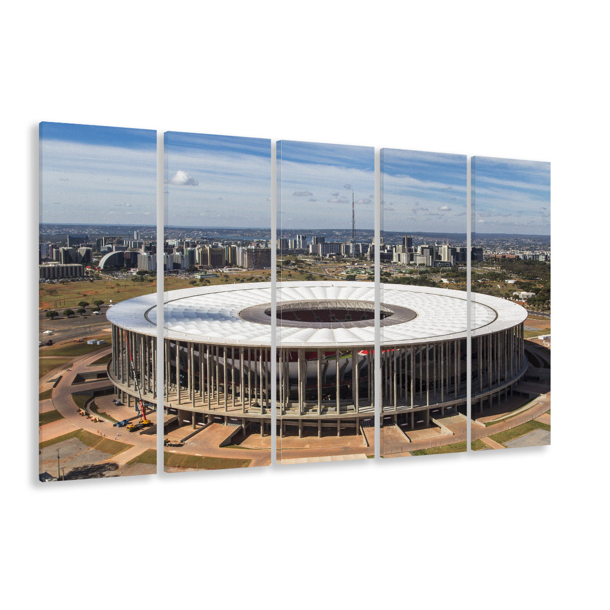 Brasilia Stadium, Stadium Canvas, Sport Art, 5 Panel B, Extra Large Canvas, Canvas Print Wall Art