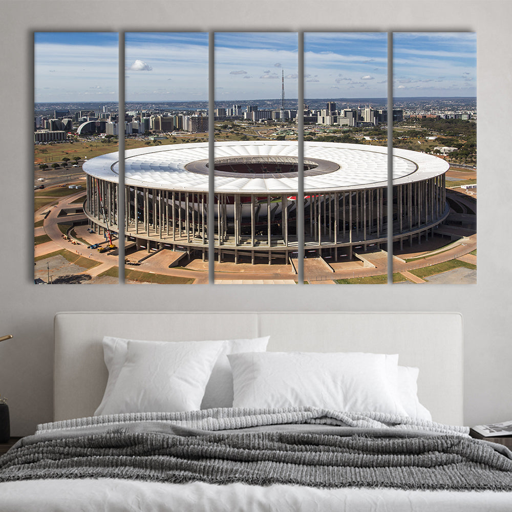 Brasilia Stadium, Stadium Canvas, Sport Art, 5 Panel B, Extra Large Canvas, Canvas Print Wall Art