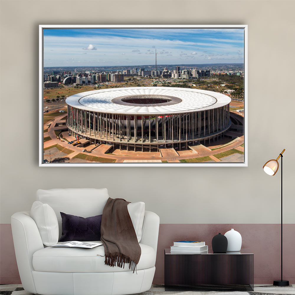 Brasilia Stadium, Stadium Canvas, Sport Art, Framed Canvas Print Wall Art, Floating Frame