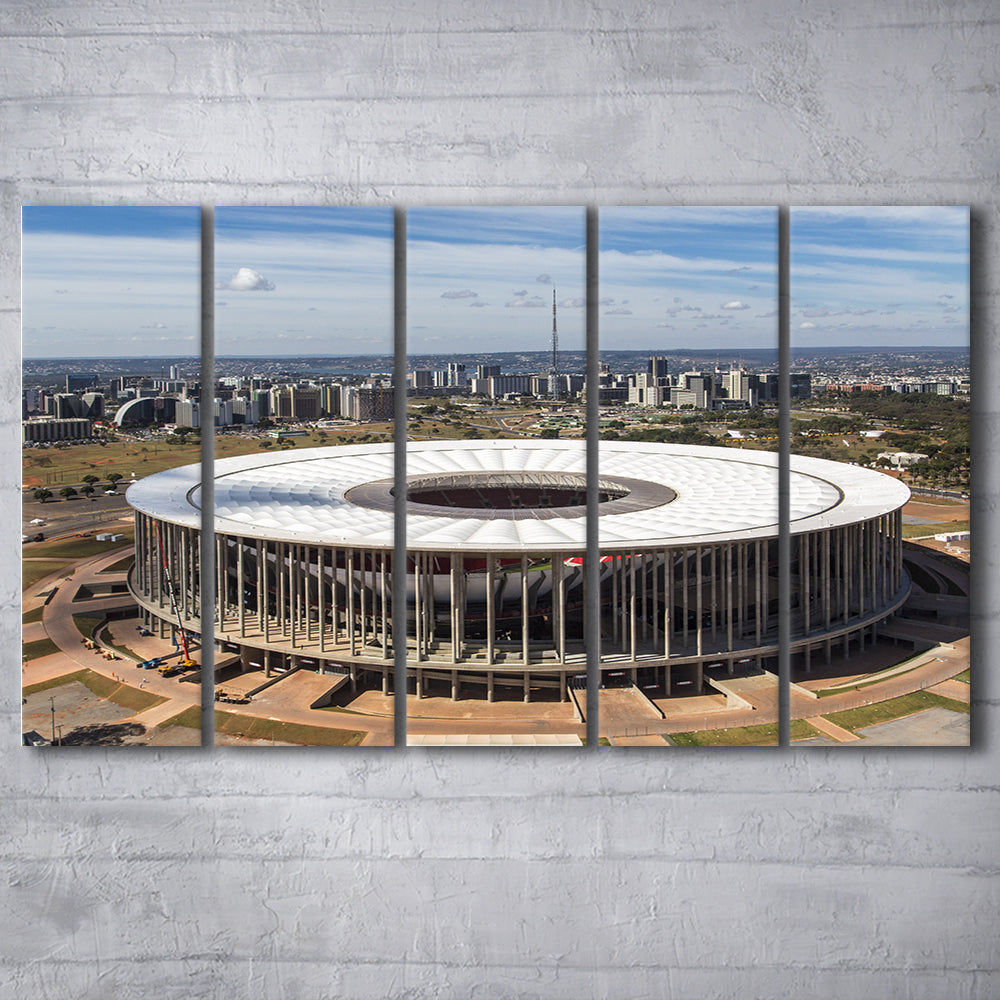 Brasilia Stadium, Stadium Canvas, Sport Art, 5 Panel B, Extra Large Canvas, Canvas Print Wall Art