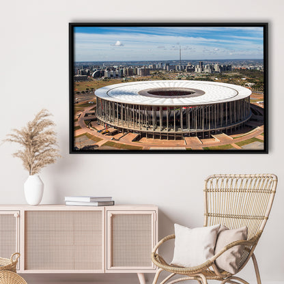 Brasilia Stadium, Stadium Canvas, Sport Art, Framed Canvas Print Wall Art, Floating Frame