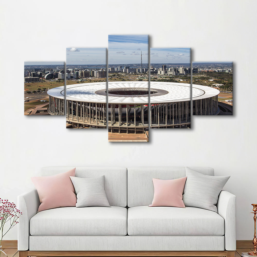 Brasilia Stadium, Stadium Canvas, Sport Art, Gift for him, 5 Panel, Large Canvas, Canvas Print Wall Art
