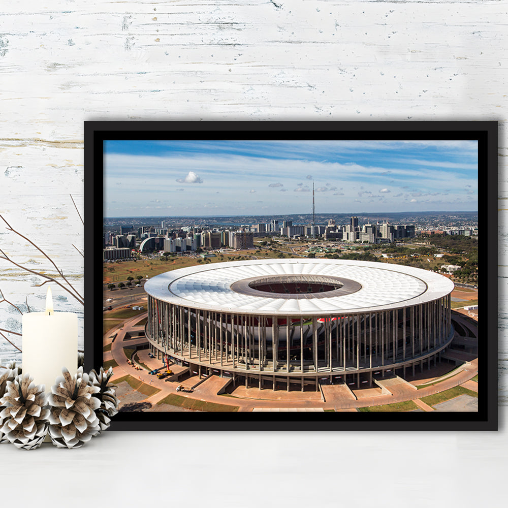 Brasilia Stadium, Stadium Canvas, Sport Art, Framed Canvas Print Wall Art, Floating Frame