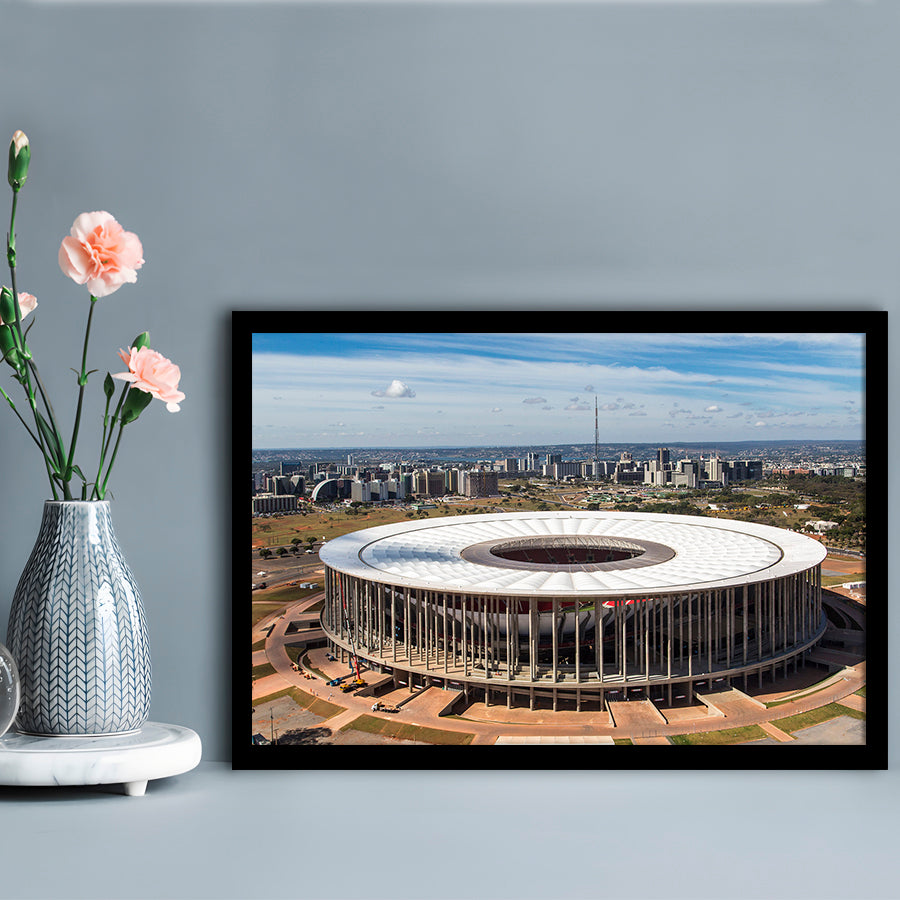 Brasilia Stadium, Stadium Canvas, Sport Art, Gift for him, Framed Art Print Wall Decor, Picture Framed