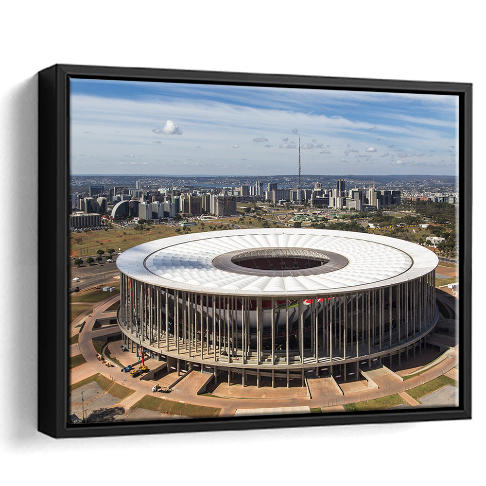 Brasilia Stadium, Stadium Canvas, Sport Art, Framed Canvas Print Wall Art, Floating Frame