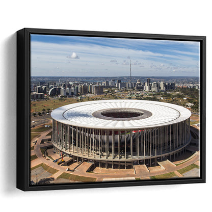 Brasilia Stadium, Stadium Canvas, Sport Art, Framed Canvas Print Wall Art, Floating Frame