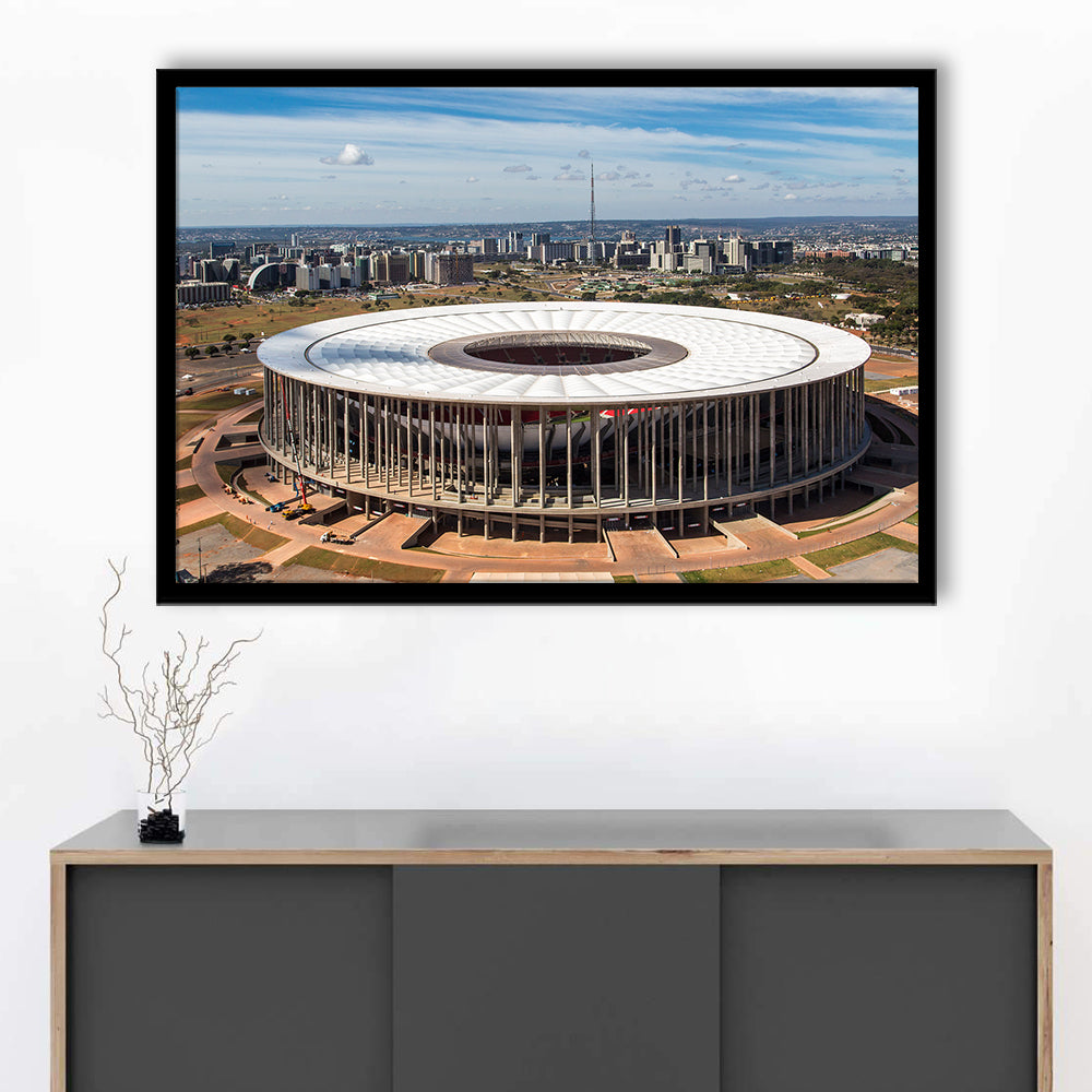 Brasilia Stadium, Stadium Canvas, Sport Art, Gift for him, Framed Art Print Wall Decor, Picture Framed