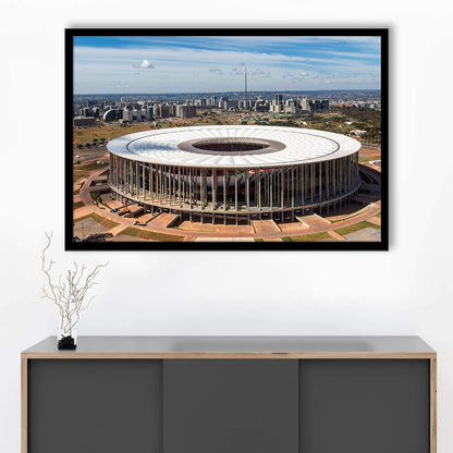 Brasilia Stadium, Stadium Canvas, Sport Art, Gift for him, Framed Art Print Wall Decor, Picture Framed