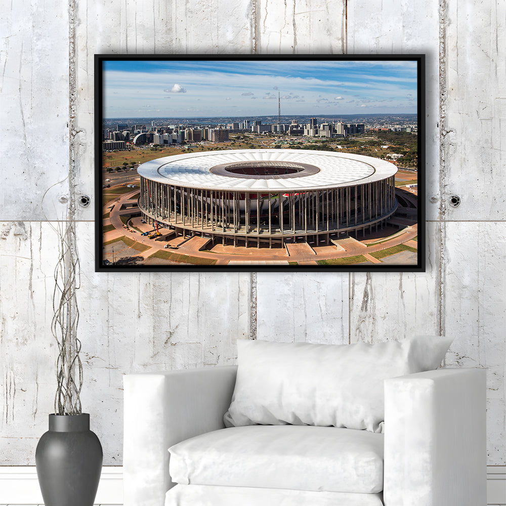 Brasilia Stadium, Stadium Canvas, Sport Art, Framed Canvas Print Wall Art, Floating Frame
