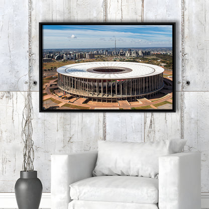 Brasilia Stadium, Stadium Canvas, Sport Art, Framed Canvas Print Wall Art, Floating Frame