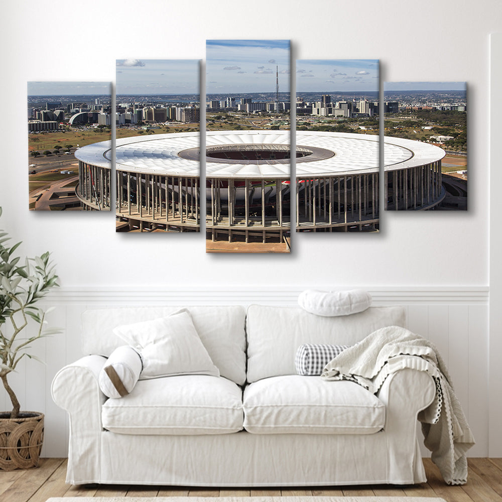 Brasilia Stadium, Stadium Canvas, Sport Art, Gift for him, 5 Panel, Large Canvas, Canvas Print Wall Art