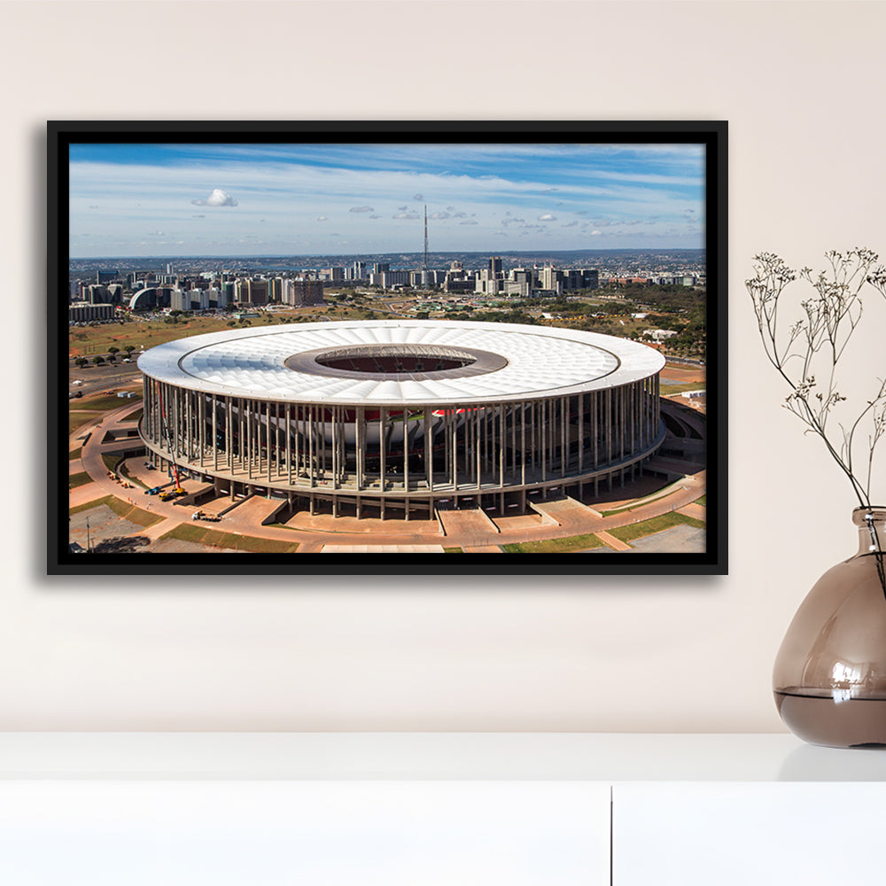 Brasilia Stadium, Stadium Canvas, Sport Art, Framed Canvas Print Wall Art, Floating Frame