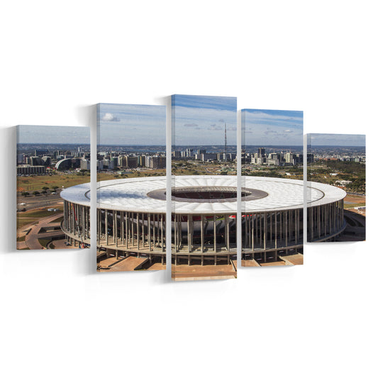 Brasilia Stadium, Stadium Canvas, Sport Art, Gift for him, 5 Panel, Large Canvas, Canvas Print Wall Art