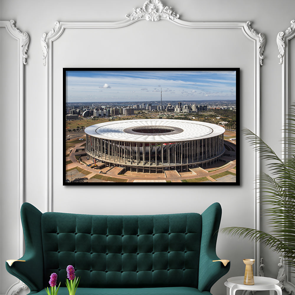 Brasilia Stadium, Stadium Canvas, Sport Art, Gift for him, Framed Art Print Wall Decor, Picture Framed