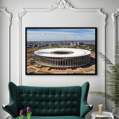 Brasilia Stadium, Stadium Canvas, Sport Art, Gift for him, Framed Art Print Wall Decor, Picture Framed