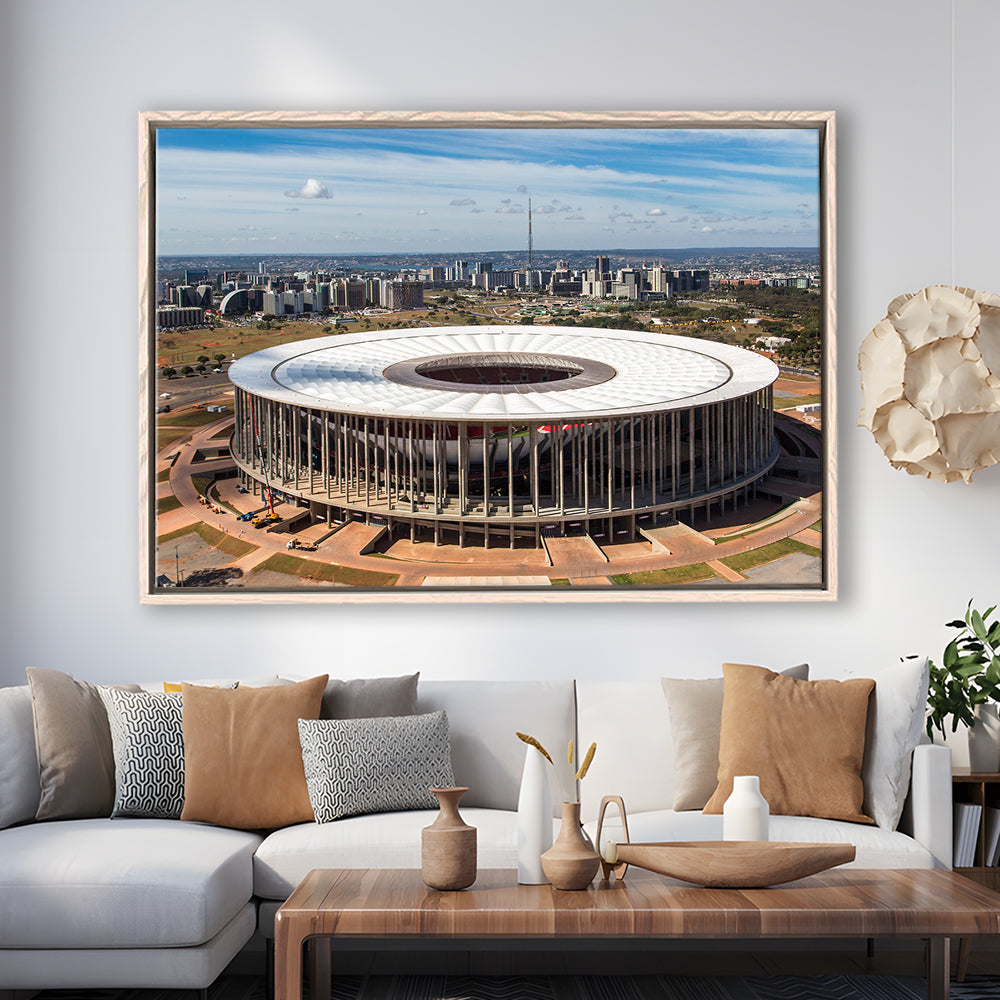 Brasilia Stadium, Stadium Canvas, Sport Art, Framed Canvas Print Wall Art, Floating Frame