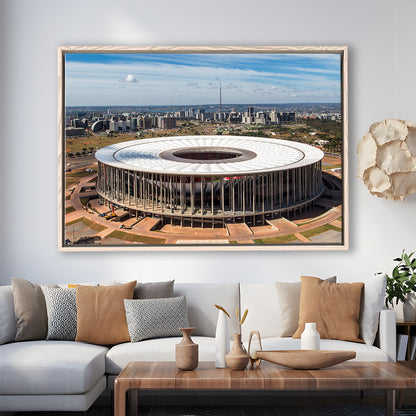 Brasilia Stadium, Stadium Canvas, Sport Art, Framed Canvas Print Wall Art, Floating Frame