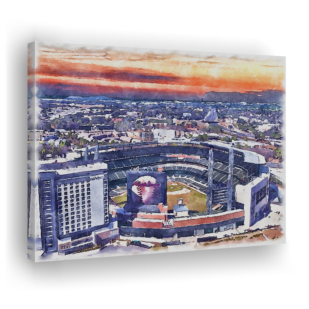 Braves Baseball Stadium Painting Canvas, Truist Park Watercolor, Sport Art, Gifts for him, Canvas Print Wall Art