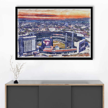 Braves Baseball Stadium Painting Canvas, Truist Park Watercolor, Sport Gift Art, Framed Art Print Wall Decor