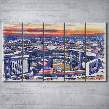Braves Baseball Stadium Painting Canvas, Truist Park Watercolor, Sport Art, Extra Large Canvas Print Wall Art