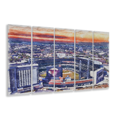 Braves Baseball Stadium Painting Canvas, Truist Park Watercolor, Sport Art, Extra Large Canvas Print Wall Art