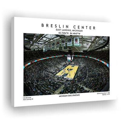 Breslin Center Art, Michigan State Spartans Basketball Arena Print, Gift For Fans, Canvas Print Wall Art, Man Cave Gift