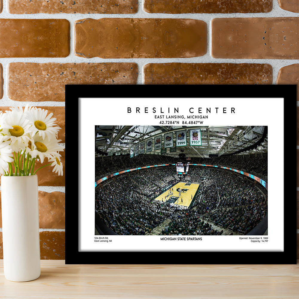 Breslin Center Art, Michigan State Spartans Basketball Arena Print, Gift For Fans, Framed Art Print Wall Decor