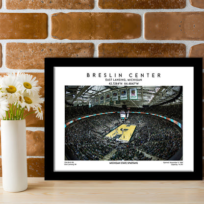 Breslin Center Art, Michigan State Spartans Basketball Arena Print, Gift For Fans, Framed Art Print Wall Decor