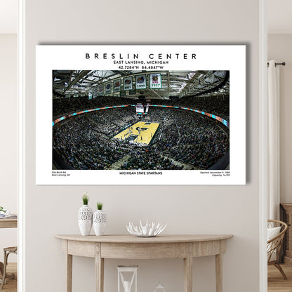 Breslin Center Art, Michigan State Spartans Basketball Arena Print, Gift For Fans, Canvas Print Wall Art, Man Cave Gift