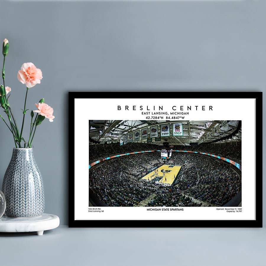 Breslin Center Art, Michigan State Spartans Basketball Arena Print, Gift For Fans, Framed Art Print Wall Decor
