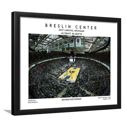 Breslin Center Art, Michigan State Spartans Basketball Arena Print, Gift For Fans, Framed Art Print Wall Decor