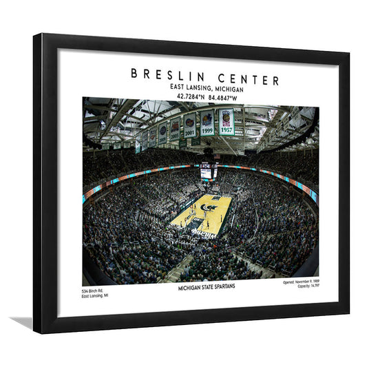 Breslin Center Art, Michigan State Spartans Basketball Arena Print, Gift For Fans, Framed Art Print Wall Decor