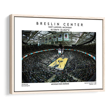 Breslin Center Art, Michigan State Spartans Basketball Arena Print, Gift For Fans, Framed Canvas Print Wall Art