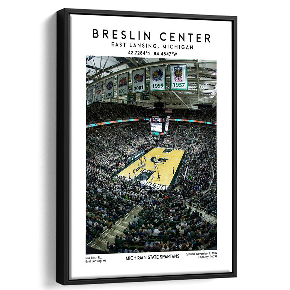 Breslin Center, Michigan State Spartans Basketball Arena Wall Art Print, Framed Canvas Prints Wall Art