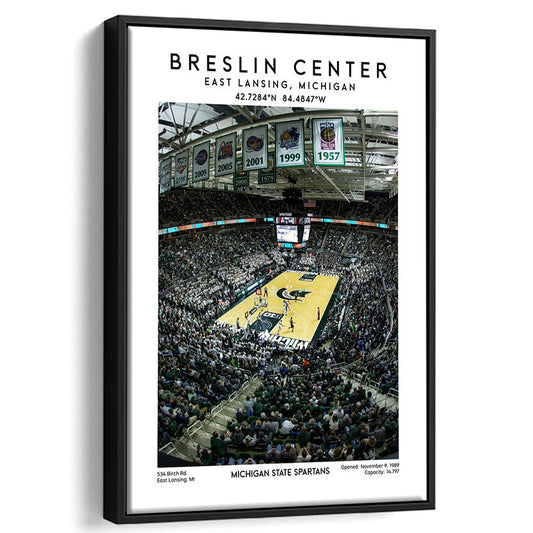 Breslin Center, Michigan State Spartans Basketball Arena Wall Art Print, Framed Canvas Prints Wall Art