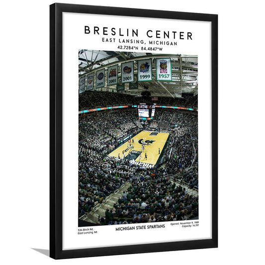 Breslin Center, Michigan State Spartans Basketball Arena Wall Art Print, Framed Art Prints Wall Decor
