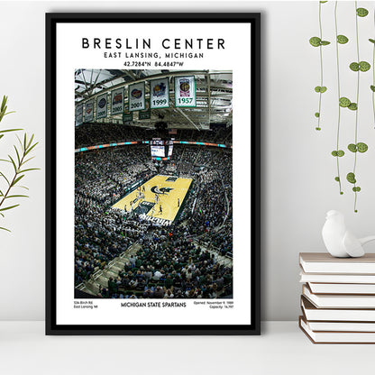 Breslin Center, Michigan State Spartans Basketball Arena Wall Art Print, Framed Canvas Prints Wall Art