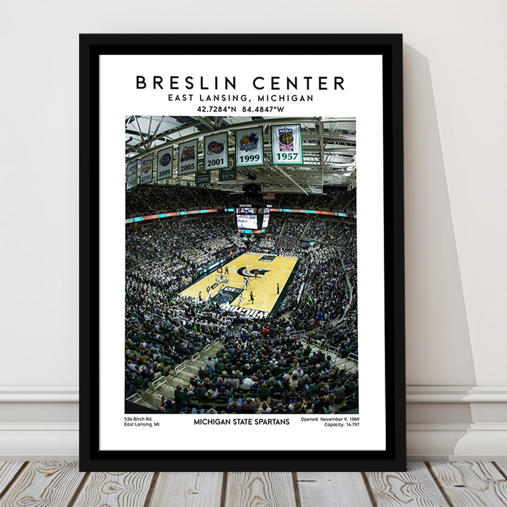 Breslin Center, Michigan State Spartans Basketball Arena Wall Art Print, Framed Canvas Prints Wall Art