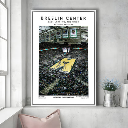 Breslin Center, Michigan State Spartans Basketball Arena Wall Art Print, Framed Canvas Prints Wall Art