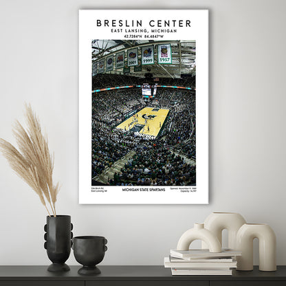 Breslin Center, Michigan State Spartans Basketball Arena Wall Art Print, Canvas Prints Wall Art, Man Cave Decor