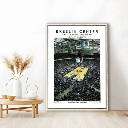Breslin Center, Michigan State Spartans Basketball Arena Wall Art Print, Framed Canvas Prints Wall Art