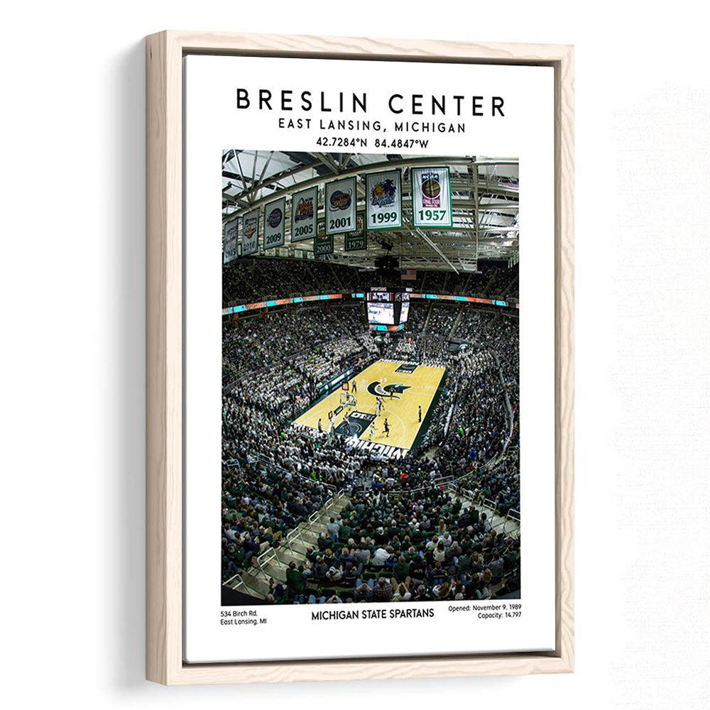 Breslin Center, Michigan State Spartans Basketball Arena Wall Art Print, Framed Canvas Prints Wall Art
