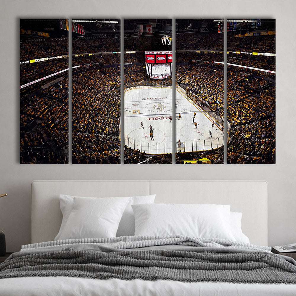 Bridgestone Arena Nashville, Stadium Canvas, Sport Art, 5 Panel B, Extra Large Canvas, Canvas Print Wall Art