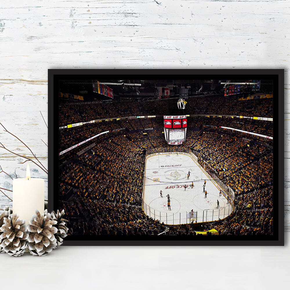 Bridgestone Arena Nashville, Stadium Canvas, Sport Art, Framed Canvas Print Wall Art, Floating Frame