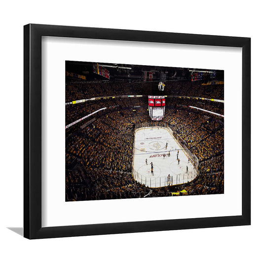 Bridgestone Arena Nashville, Stadium Canvas, Sport Art, Gift for him, White Border Framed Art Print Wall Decor